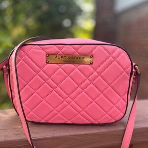 LOW START Kurt Geiger Pink lambskin Quilted Crossbody Bag